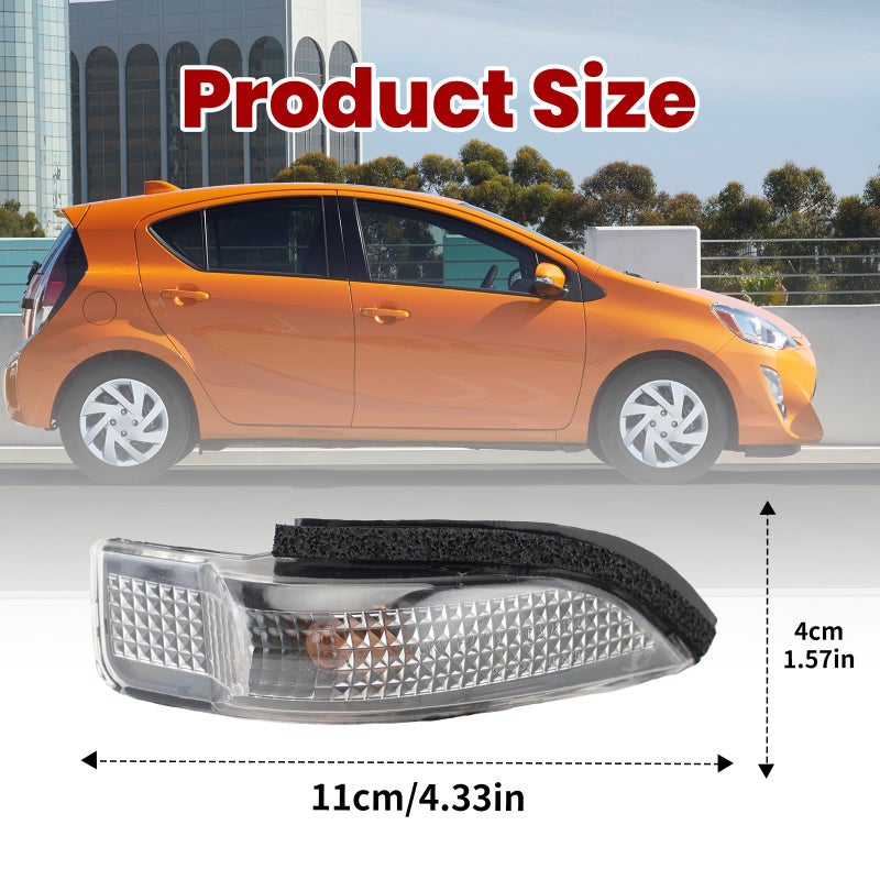 MZORANGE Car Rearview Mirror Turn Signal Indicator Light For Toyota Corolla/RAV4/Camry/Prius C/Avalon 2012 2013 2014 2015 2016 (Right Passenger Side) - Image 4